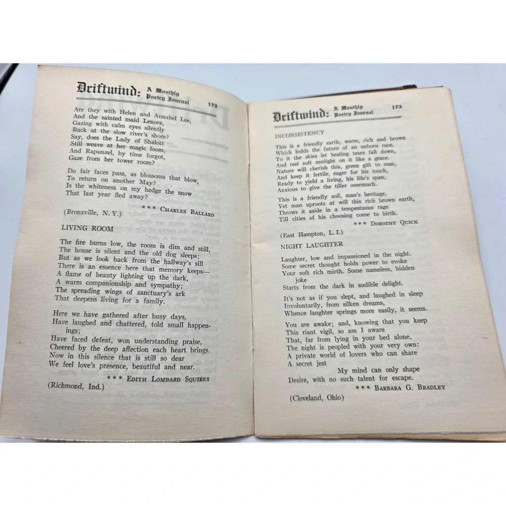Vintage Driftwind Poetry Magazine November 1938 Vol XIII No 5 Vermont Press
